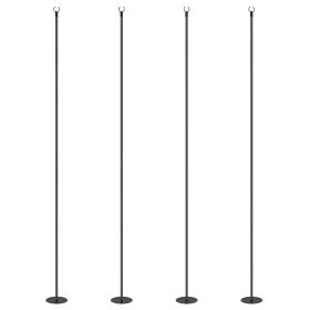 Outdoor String Light Poles 10FT Steel Stand for Patio Deck 4 Pack