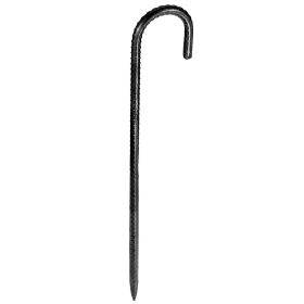 Rebar Stakes, 16-Inch, Heavy-Duty 0.4 in Diameter J Hook, Galvanized Steel Ground Anchors with Chisel Point End & Rust-Resistant Coating