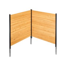 Wood Privacy Fence, 38" W x 42" L, 2 Panel Solid Air Conditioner Fence Screen, Pool Equipment Enclosure with Metal Stakes, Easy DIY Installation