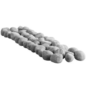 Ceramic Fire Pebble Stones, 1-2 inch 48 Pcs Lava Rocks, Reusable Fire Pit Stones Indoor and Outdoor Use