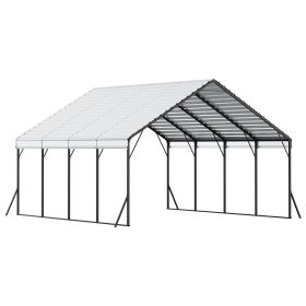 Heavy Duty Metal Carport, 20 x 20 ft Outdoor Carport with Sturdy Frame & Roof, Car Garage Shade with Removable Sidewalls