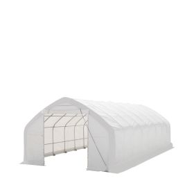 20' x 40' Straight Wall Peak Ceiling Storage Shelter with Heavy Duty 17 oz PVC Cover & Drive Through Door, TMG-ST2041V (Previously ST2040V)