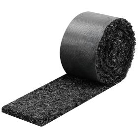 Rubber Mulch Mat Roll, 2 Rolls 120 x 4.5 in, Recycled Rubber Permanent Mulch Edging Border, Natural-Looking Flower Barrier with Stakes