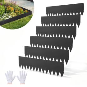 Galvanized Steel Landscape Edging, 6-Pack 40 x 10 Inch Metal Edging for Landscaping with 8 Mounting Clips