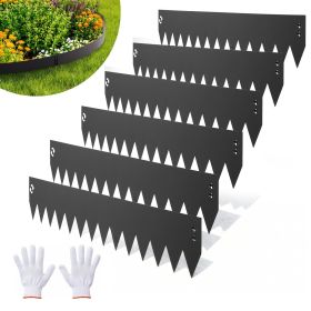 Galvanized Steel Landscape Edging, 6-Pack 40 x 8 Inch Metal Edging for Landscaping with 6 Mounting Clips