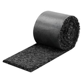 Rubber Mulch Mat Roll, 2 Rolls 140 x 4.5 in, Recycled Rubber Permanent Mulch Edging Border, Natural-Looking Flower Barrier with Stakes
