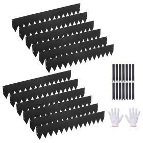 Galvanized Steel Landscape Edging, 12-Pack 40 x 6 Inch Metal Edging for Landscaping with 14 Mounting Clips