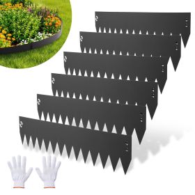 Galvanized Steel Landscape Edging, 6-Pack 40 x 6 Inch Metal Edging for Landscaping with 6 Mounting Clips