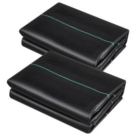 Weed Barrier Fabric Heavy Duty, 2 Packs 4x50FT 3.2oz Weed Blocker Fabric, Woven Landscape Fabrics, Garden Fabrics Weeds Barrier