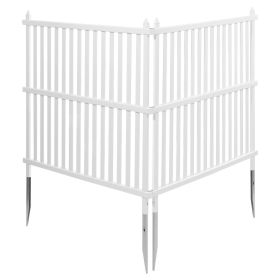 2 Panels Outdoor Privacy Screen, 48 x 48 in Air Conditioner Fence with 19.7 in Ground Stakes, Pool Equipment Enclosure, Strip Vinyl Privacy Fence