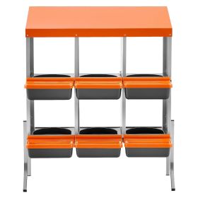 Chicken Nesting Boxes, 6 Compartments, with Support Legs, Easy Egg Collection, Galvanized Steel and High-Strength Plastic