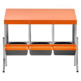 Chicken Nesting Boxes, 3 Compartments, with Support Legs, Easy Egg Collection, Galvanized Steel and High-Strength Plastic