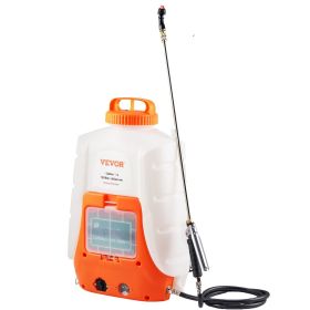 Battery Powered Backpack Sprayer, 0-90 PSI Adjustable Pressure, 4 Gallon Tank, Back Pack Sprayer with 8 Nozzles and 2 Wands, 12V 8Ah Battery