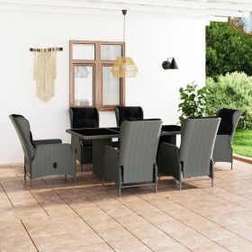 Outdoor Dining Set Light Grey, Black
