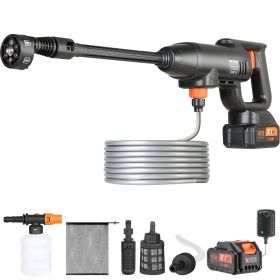 Cordless Pressure Washer, 580-PSI 1.1 GPM Portable Power Cleaner, Handheld High-Pressure Car Washer Gun with 4.0Ah Battery, Charger, 6-in-1 Nozzl
