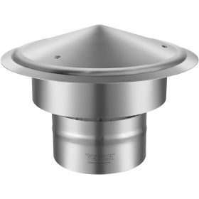 Chimney Cap, 6 inch, 304 Stainless Steel Round Roof Rain Cap, 11.81-inch Increased Caps, All Weather & Reinforced Screws & Easy Installation