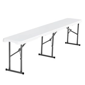 Plastic Folding Bench, 6 ft Portable Bench for Indoor/Outdoor Picnic Party Patio Camping Dining