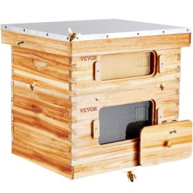 Bee Hive 20 Frame Bee Hives Starter Kit, Beeswax Coated Fir Wood, 1 Deep + 1 Medium Bee Boxes Langstroth Beehive Kit