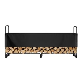 Firewood Rack with Waterproof Cover, 101 x 14 x 46 in Outdoor Firewood Holder, 660lb Weight Capacity, 1/2 Cord Log Holder, Half-Covered