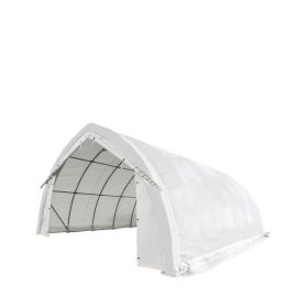 20' x 30' Arch Wall Peak Ceiling Storage Shelter with Heavy Duty 17 oz PVC Cover & Drive Through Doors, TMG-ST2031PV(Previously ST2030PV)