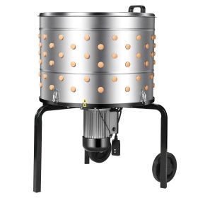 Chicken Plucker Machine, 25.6 in Drum, 1200W & 275RPM Electric Chicken Plucking Machine with 158 Soft Fingers & Transport Wheels