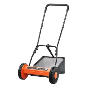 Push Reel Lawn Mower 16 inch, 5 Blades Manual Push Mower No Motor, 0.6-1.75 in Adjustable Cutting Height