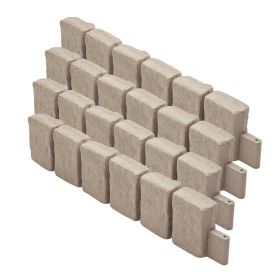 Faux Stone Landscape Edging, 47.2 x 9 in Realistic Lawn Edging, Flexible Brick-Sized Garden Edging Border with Anchoring Spikes