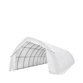 20' x 40' Arch Wall Peak Ceiling Storage Shelter with Heavy Duty 17 oz PVC Cover & Drive Through Doors, TMG-ST2041PV(Previously(ST2040PV)