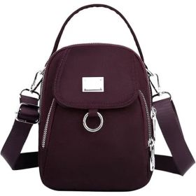 Women Crossbody Bag Nylon Messenger Bags Simple Purse For Work, Multi-pocket Storage Shoulder Handbag (Option: WineRed)