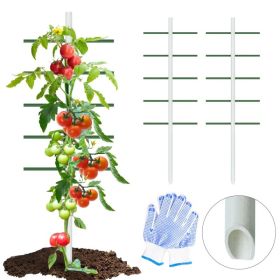 1PC 1.64FT*4FT White Round Tube Climbing Trellis, Outdoor Gardening Stand, Flower And Vegetable Climbing Trellis, Garden And Balcony Climbing Pla (Option: 164FT4FT)