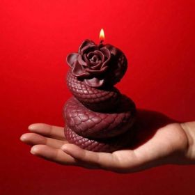 Premium Quality Soothing Fragrance Aromatherapy Candles. Romantic Handmade Rose-Shaped Sculptures, Perfect For Home Party Ambiance Creation & Hea (Option: Snake Rose)