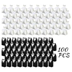 100 Wedding Favor Candy Boxes, Dress And Tuxedo Candy Chocolate Gift Boxes, Paper Candy Boxes With Ribbons, Bridal Party Table Decorations, Suita (Option: 100Pcs)