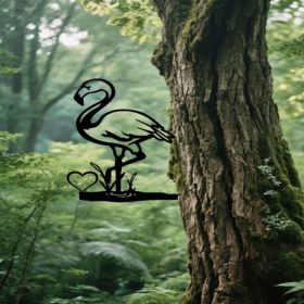 CIFbuy Vintage Flamingo Wall Art Iron Outdoor Garden Decor For Patio Yard Farmhouse(TikTok, Temu Pick-up Service) (Option: Defaulttitle)