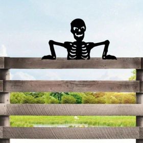 CIFbuy Gothic Iron Skull Silhouette Wall Plaque Outdoor Indoor Halloween Decor For Yard Garden Home(TikTok, Temu Pick-up Service) (Option: Defaulttitle)