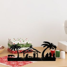 CIFbuy Vintage Rustic Iron Nativity Candleholder Set Christmas Table Centerpiece(TikTok, Temu Pick-up Service) (Option: Defaulttitle)