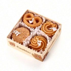 Cookie Shape Scented Candle Set 4PCS Coffee & Milk Aroma For Home Decor (Option: Paper Box)