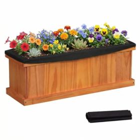 Detachable Bottom Garden Bed, Protective Coating Pine Planter For Herbs, Flowers & Vegetables 28 X 9.5 X 10 (Option: Defaulttitle)