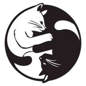 CIFbuy Yin Yang Cat Silhouette Aluminum Wall Art Zen Home Decor Holiday Gift(TikTok, Temu Pick-up Service) (Option: Defaulttitle)