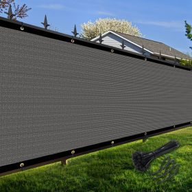 Artpuch Privacy Fence Screen Dark Grey Customized Outdoor Mesh Panels for Backyard, Balcony,Patio,Construction Site with Zip Ties (Color: Dark Grey, size: 5x212 ft)