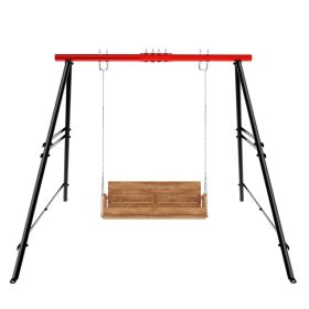 Swing Sets for Backyard, Outdoor Porch Swing Frame, Hammock Chair Stand Only, Max Load 550Lbs A-Frame Swing Stand, Swing Set for Patio, Playgroun (Color: Red)