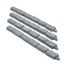 Faux Stone Landscape Edging, 46.4 x 2.2 in Realistic Lawn Edging, Flexible Brick-Sized Garden Edging Border with Anchoring Spikes (Color: Sandstone Gray, size: Small Size)